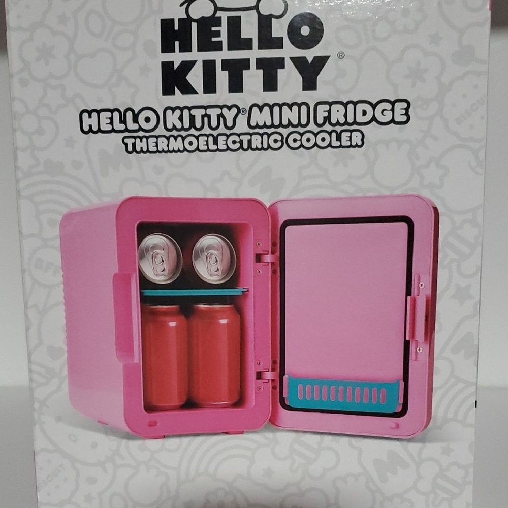 Hello Kitty Pink Mini Fridge with Bow Design