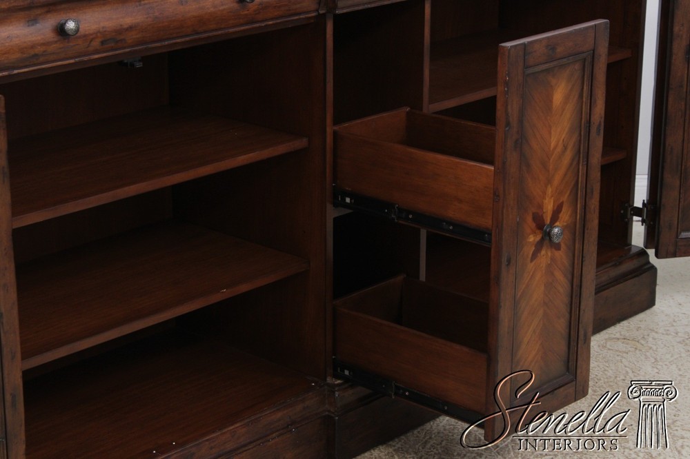 L72635: Continental Style Inlaid Front Distressed Sideboard Console