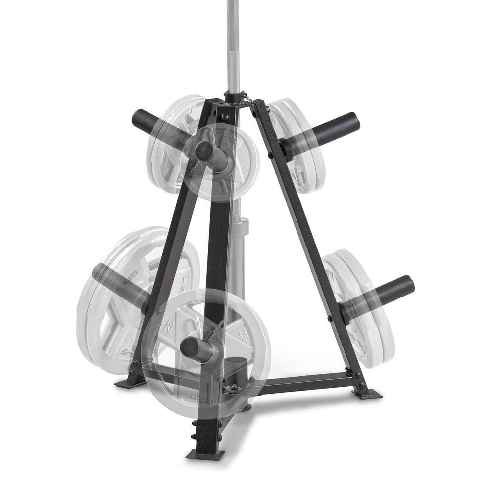 Marcy 6-Peg Olympic Weight Plate Tree and One Size, Triangular - Black