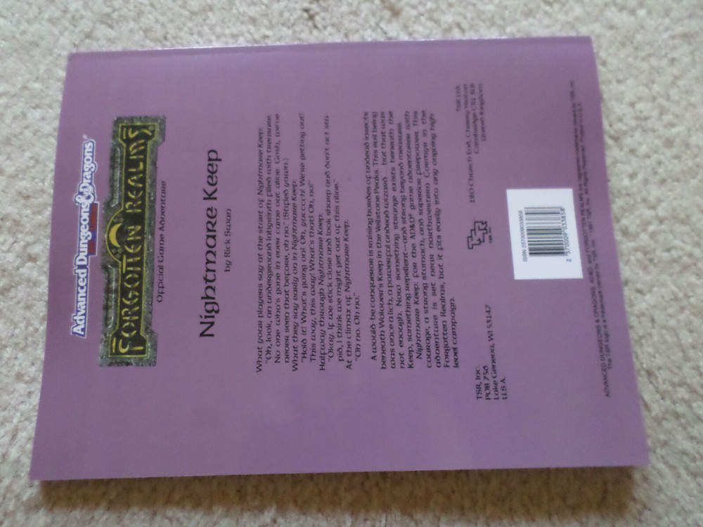 FA2 Nightmare Keep Forgotten Realms Dungeons & Dragons adventure module