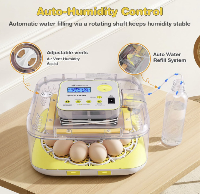 12 Egg Incubators for Hatching Eggs with Automatic Egg Turning and Humidity-FREE