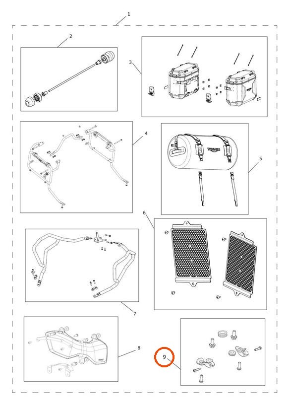 Triumph A9830210 - Fog Light Relocation Conversion Kit for Engine Bars