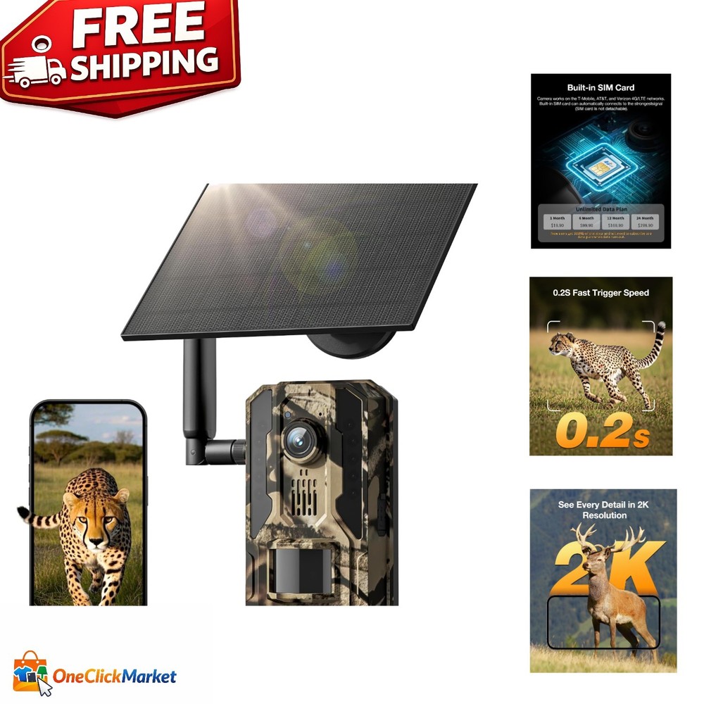 Advanced Night Vision Game Camera - 2K HD, Motion Detection & 4G Connectivity