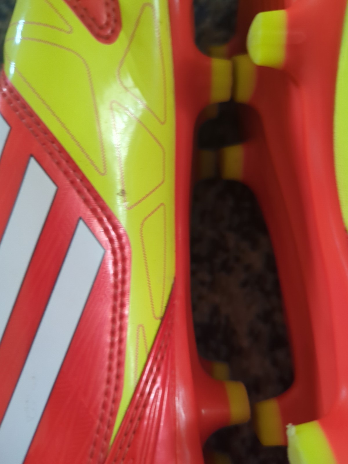 Adidas F50 Adizero HG US 7.5 Outdoor Soccer Cleats V24790 Orange And Yellow Nice