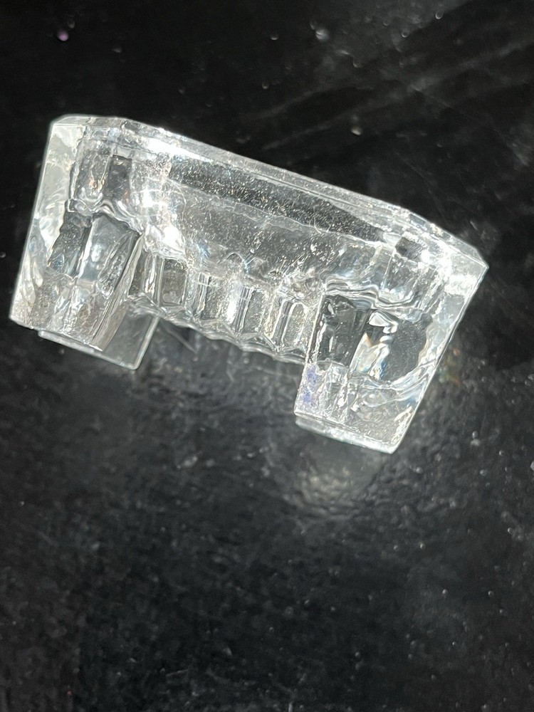 EAPG Rectangular Octagon Footed Open Table Salt Dip Cellar Dish