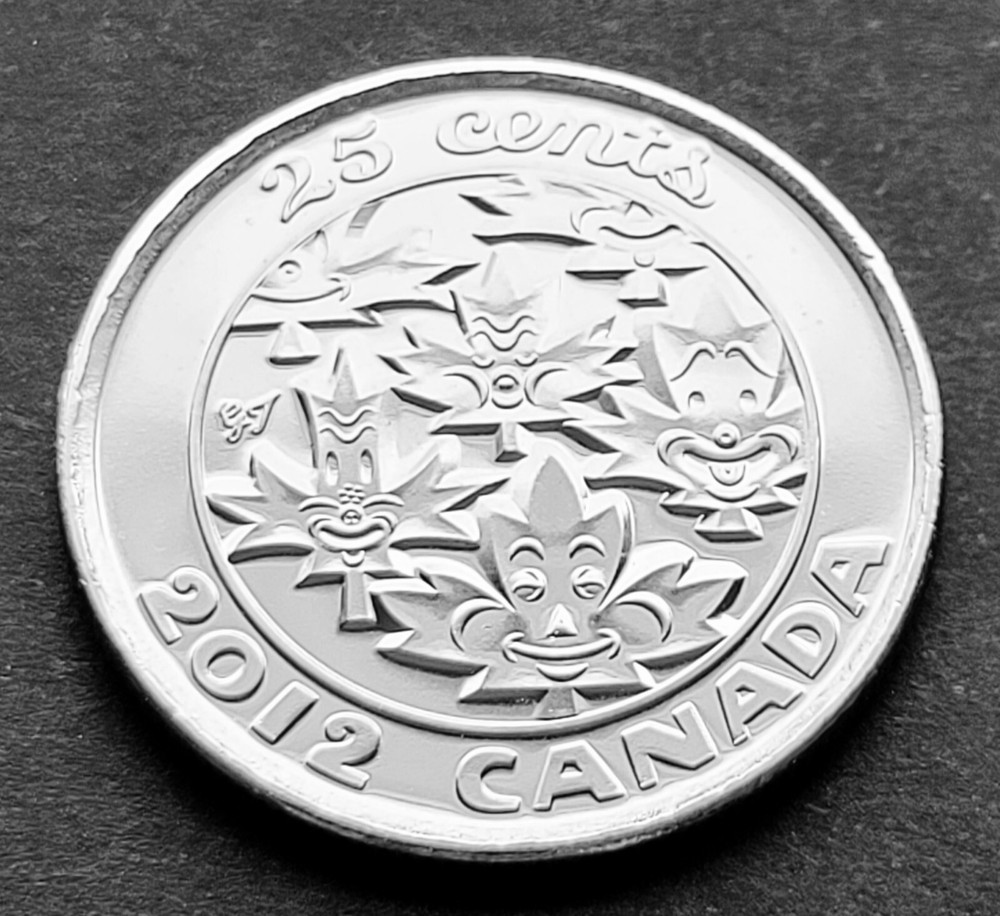 ***  CANADA  25  CENTS   2012  ***  O  CANADA  ***