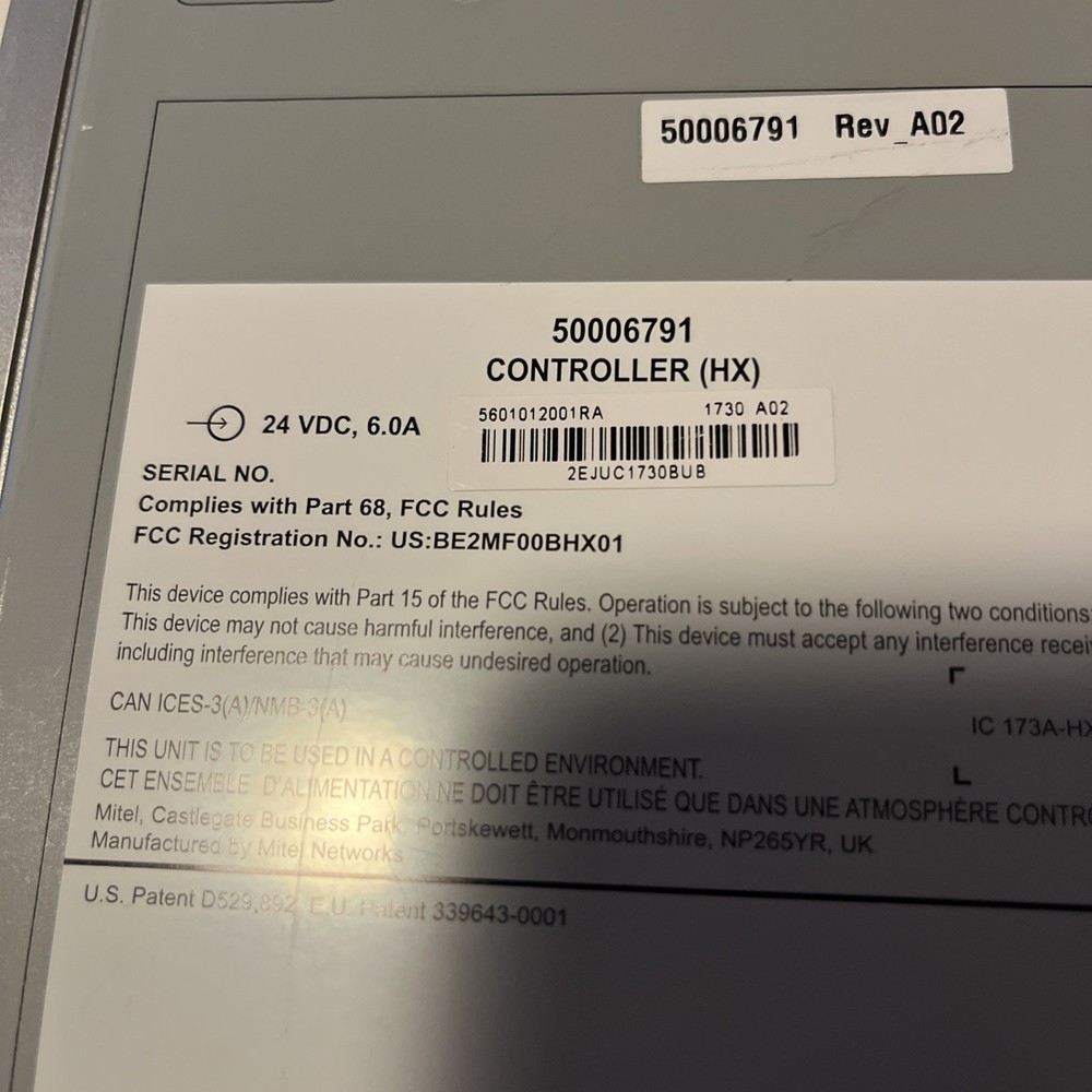 Mitel 5000HX Controller Module Phone Processor Mitel 580.10 No Compact Flash Crd