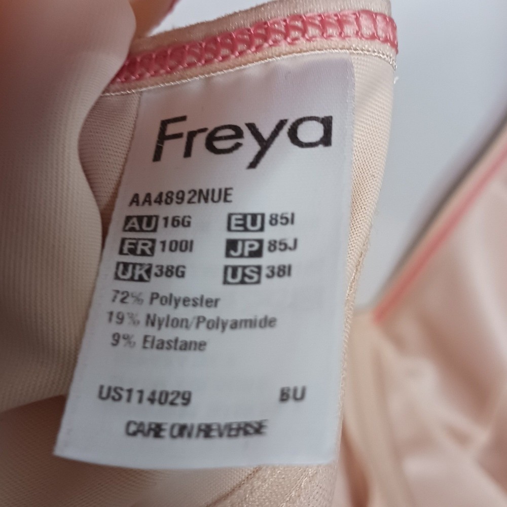 Freya Underwire Bra 38I Beige Full Coverage Support Adjustable Straps