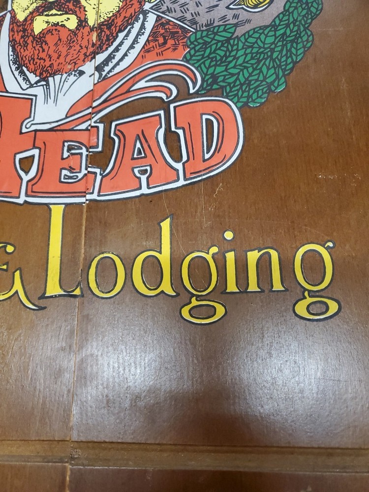 Kings Head Pub & Lodging Dart Board Set Missing Darts Used