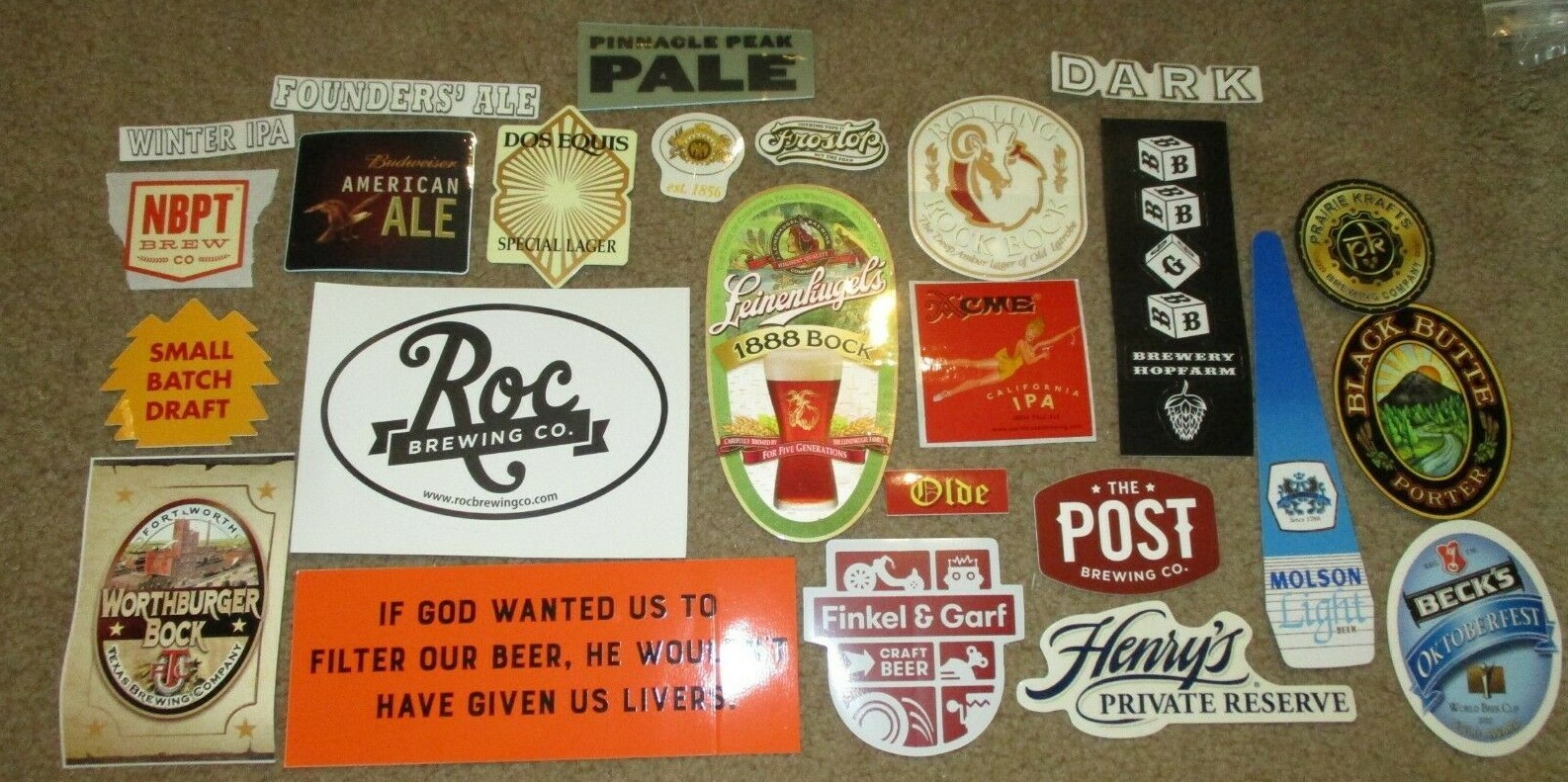 25 BEER STICKER PACK LOT decal craft beer brewing brewery tap handle A9