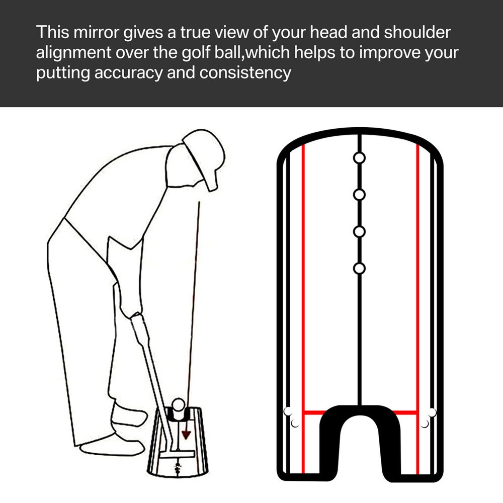 Golf Putting Mirror Training Alignment Aid Swing Trainer Eye Line Practice Tool