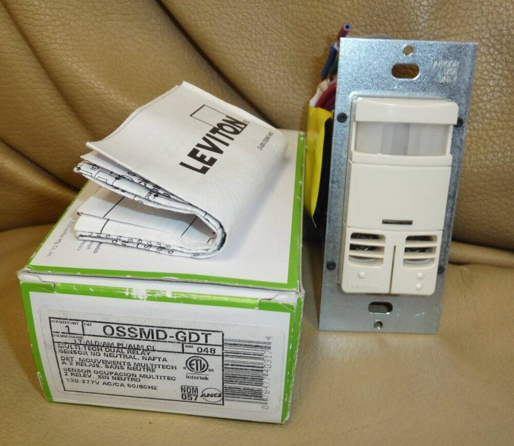 Leviton OSSMT-GDT Occcupancy Sensor Wall Switch Multi-Technology Almond