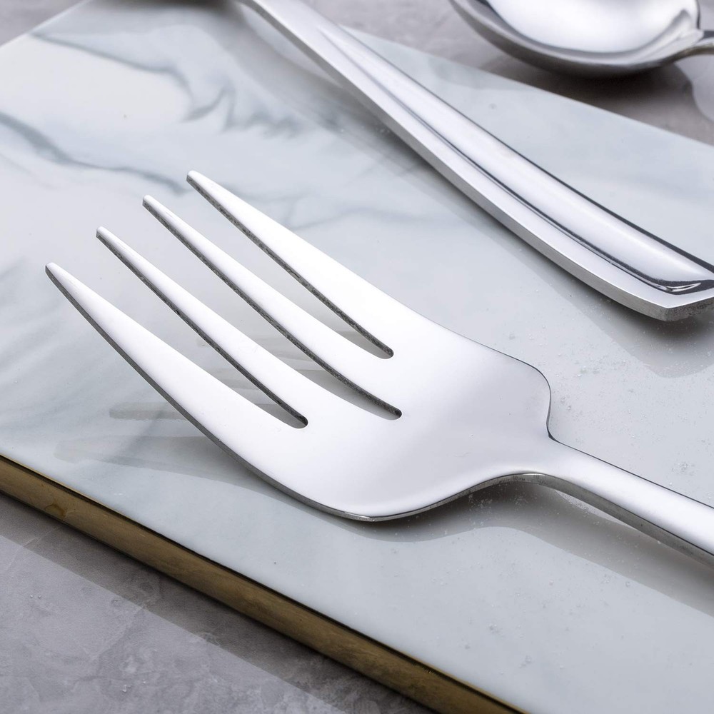 Stainless Steel Serving Spoon and Serving Fork Set, Include 3 Large Serving S...