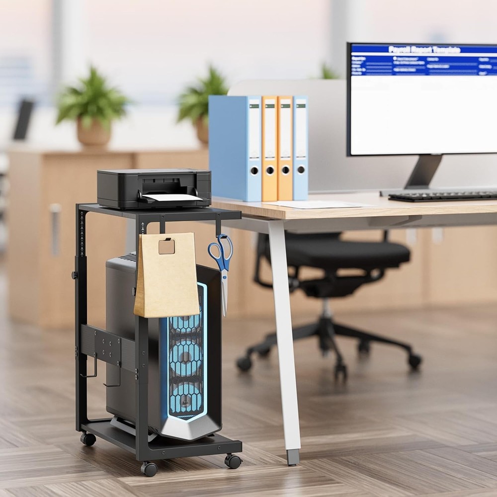JANE EYRE Computer Tower Stand - Adjustable PC CPU Holder BLACK