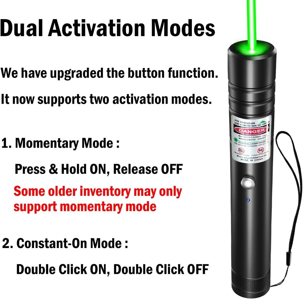 Aluminum Rechargeable Green Laser Pointer with Unique Starlight Patterns
