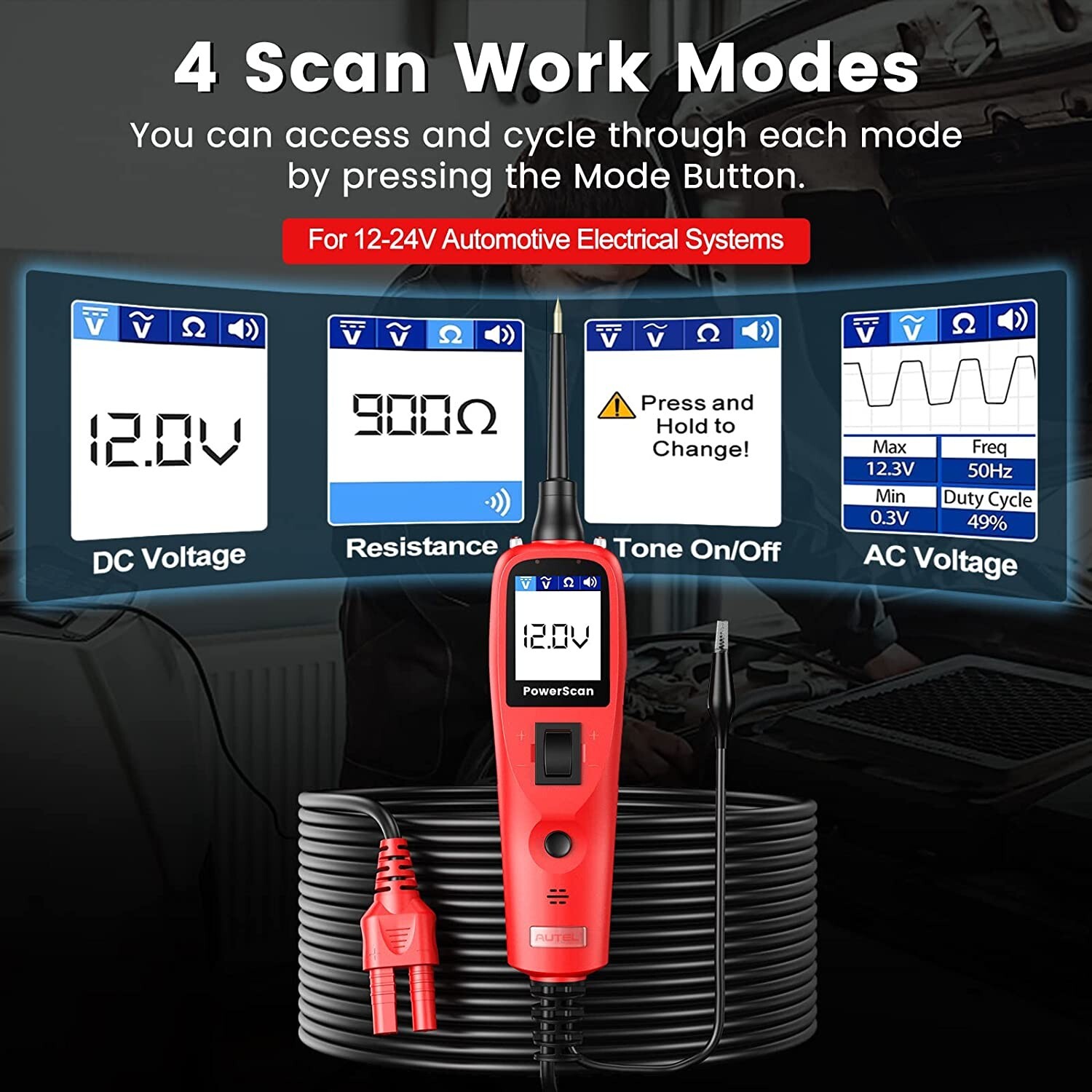 Autel PowerScan PS100 Automotive Circuit Tester Probe Electrical Diagnostic Tool