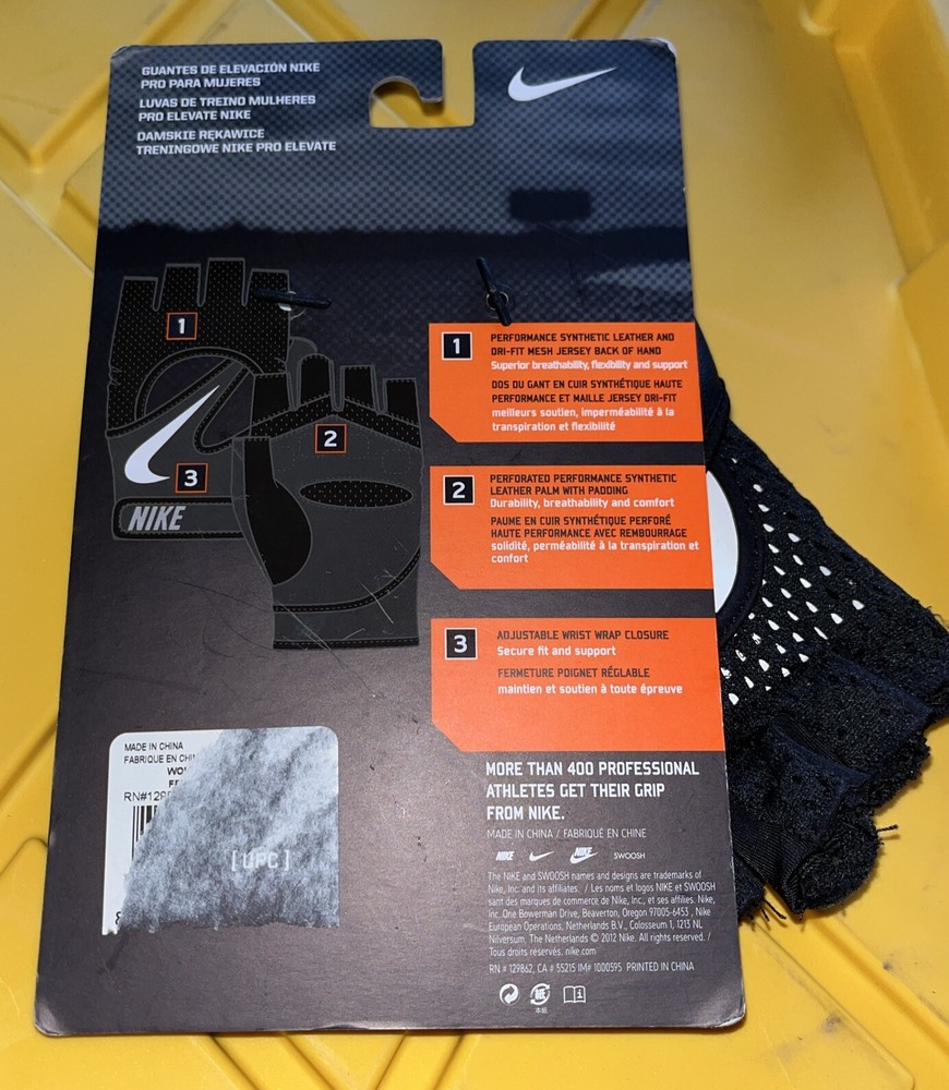 NIKE WOMENS PRO ELEVATE TRAINING GLOVES MEDIUM