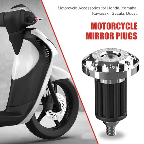 Universal Motorcycle Bar End Plug, Shockproof Handlebar End Caps, 2 PCS Silver