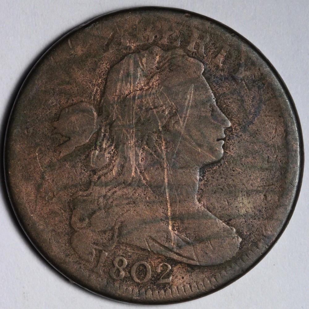1802 Draped Bust Large Cent FINE E120 VZXEM
