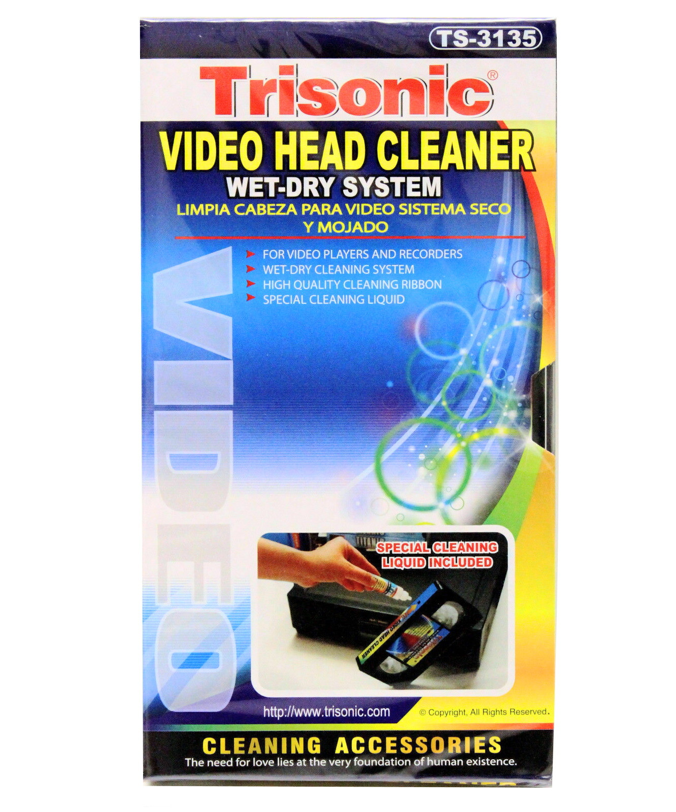 Video Head Cleaner Wet or Dry Video Players, Recorders Cleaning Liquids - 2 Pack