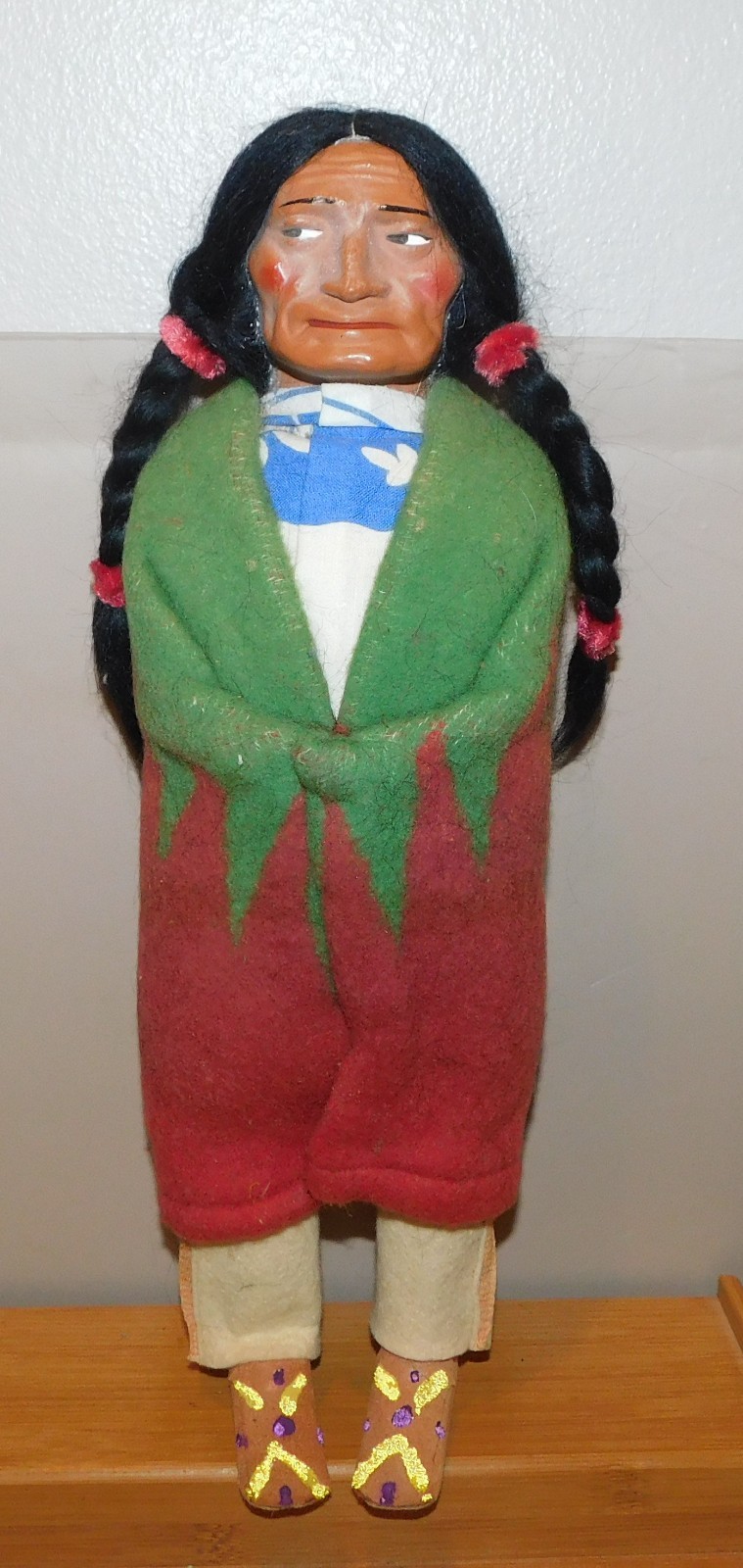 VTG TAGGED SKOOKUM INDIAN DOLL BULLY GOOD 13.5" BLANKET NATIVE AMERICAN W BOX