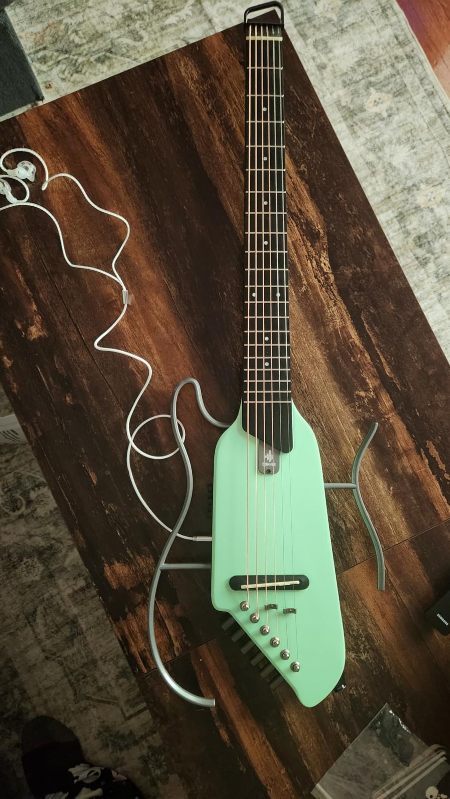 Donner HUSH I Acoustic Electric Guitar Headless Travel With All Accessories