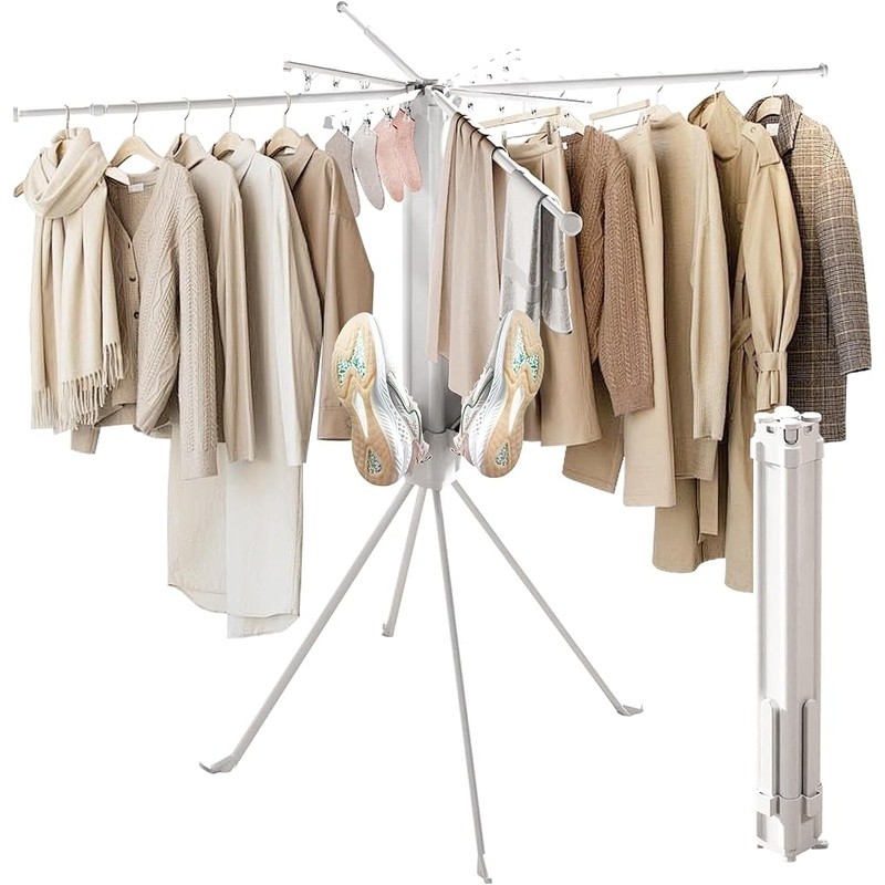 Adjustable Foldable Laundry Drying Rack Indoor Outdoor Use 88 lbs Capacity