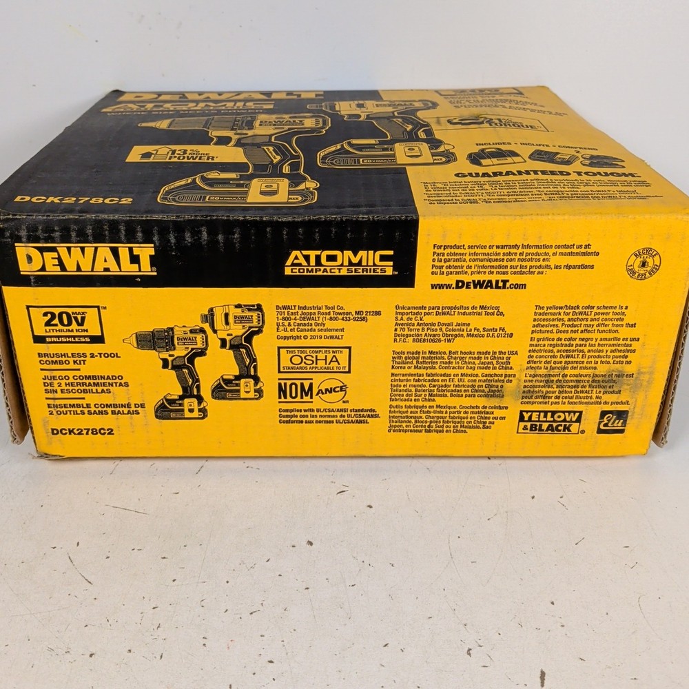 DeWALT DCK278C2 20V MAX Lithium-Ion 2-Tool Cordless Combo Kit