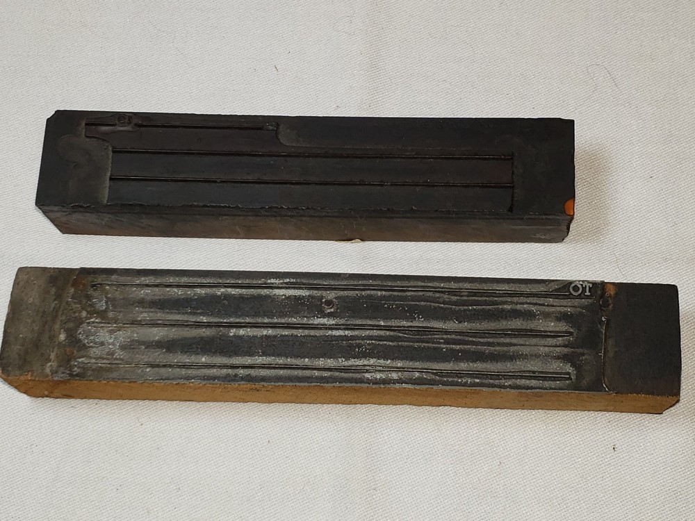 2 NOTE PAD Headers Letterpress Printing Block Plates 1900s