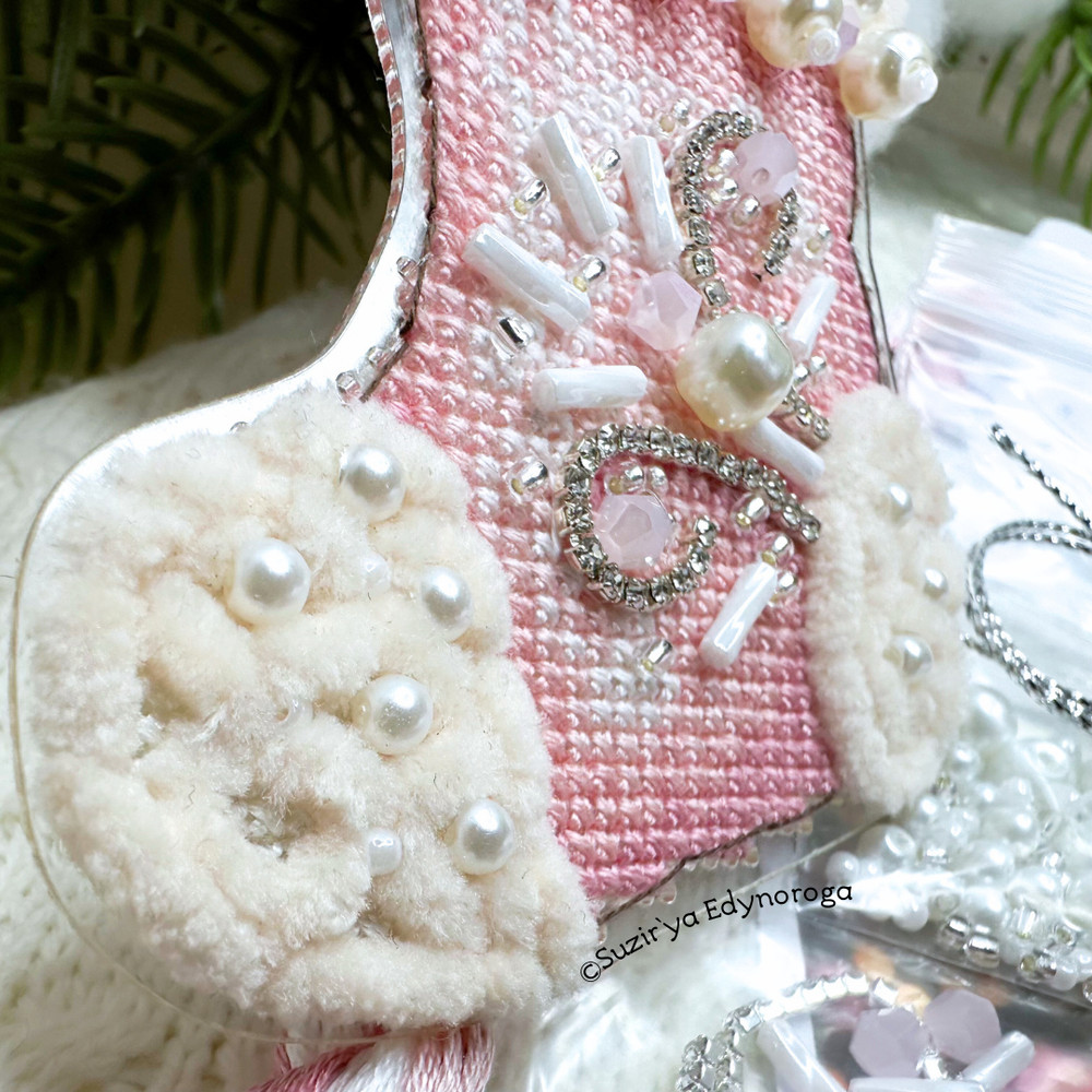 Pink boot Counted Cross Stitch Kit – DIY Needlework Craft