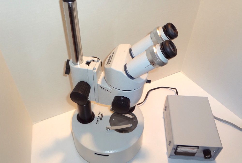 WILD LEICA M3 STEREOMICROSCOPE WITH TRANSMITTED LIGHT BASE **NICE**