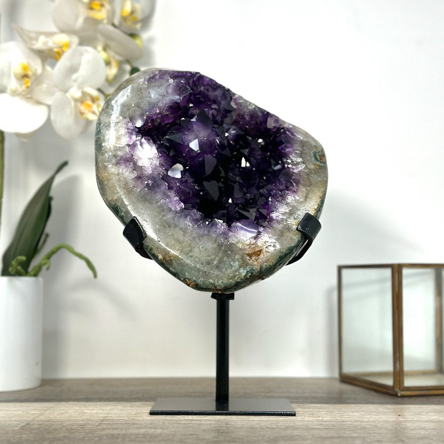 Amethyst Geode with Deep Purple Crystals for Home Decor. MWS2615