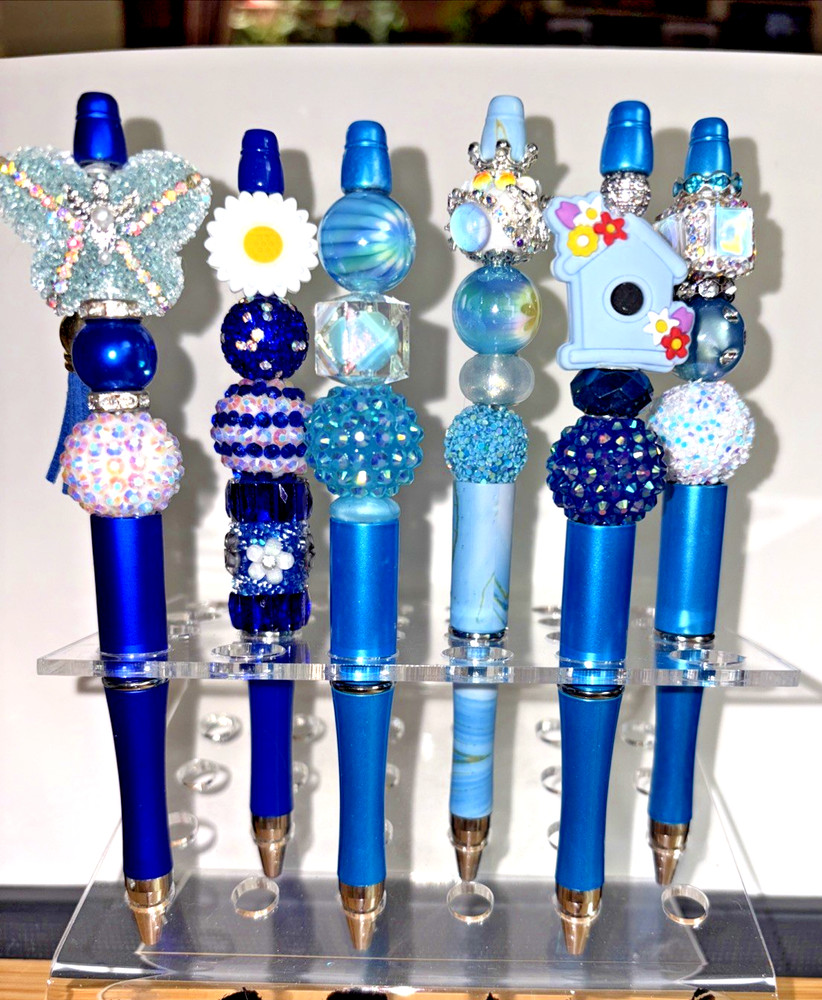 6 Handcrafted FANCY Beaded Pens
