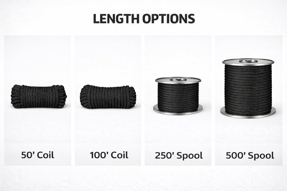 Solid Braid Nylon Rope – 100% Nylon Utility Rope – Strong, Durable, Knot-Reta...
