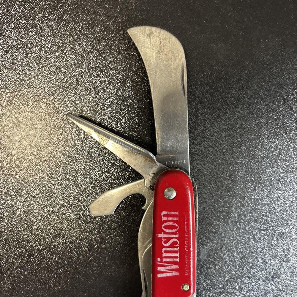 Vintage Colonial Multitool Pocket Knife / Winston Cig. Advertisement