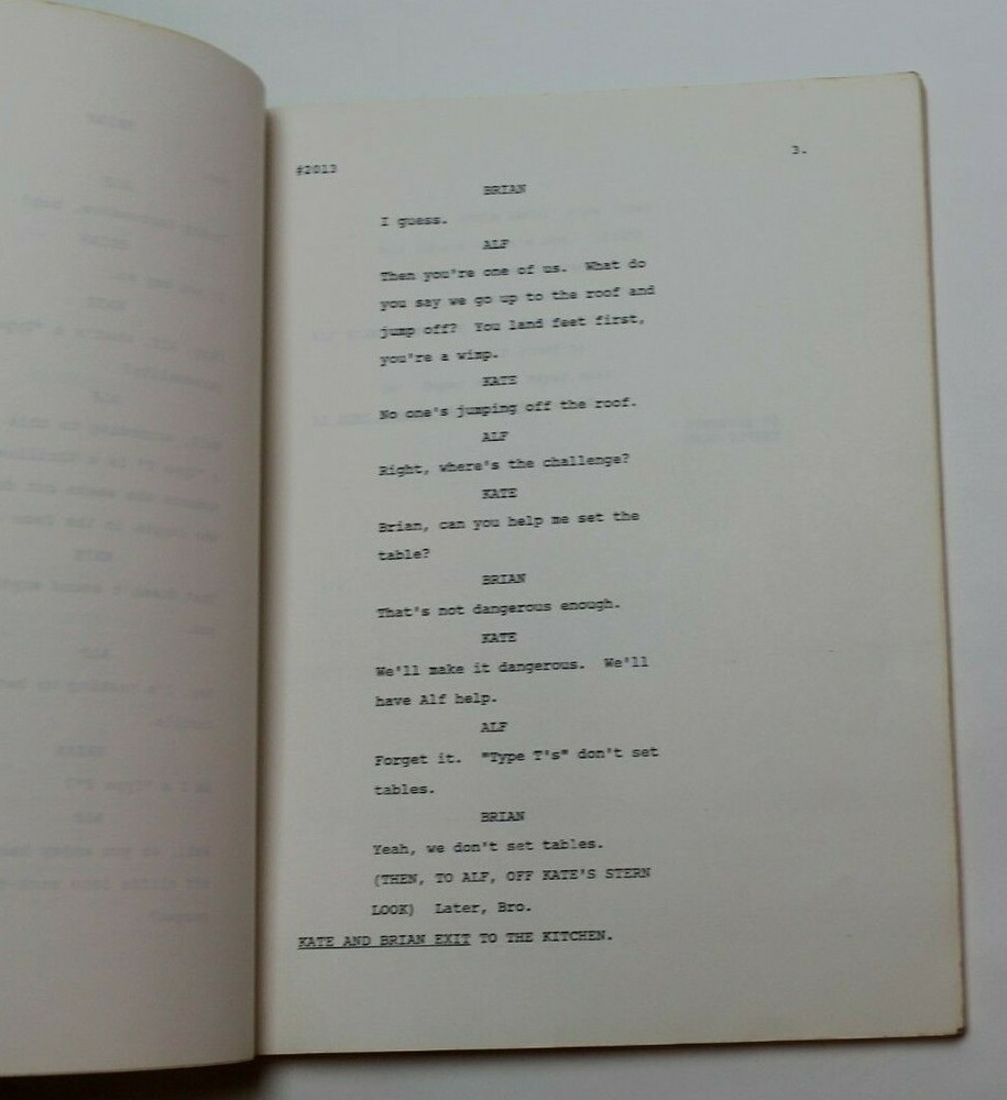 ALF / Bob Bendetson, 1987 TV Script "Night Train" Classic furry alien wiseguy