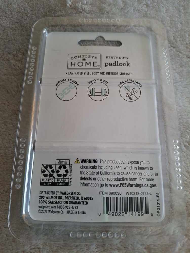 Walgreens Complete Home Heavy Duty Padlock Heavy Duty
