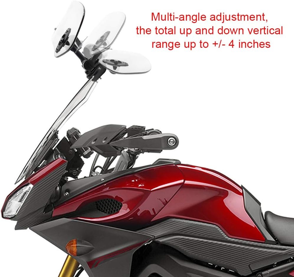 Motoparty Motorcycle Windshield Extension - Universal Adjustable transparent