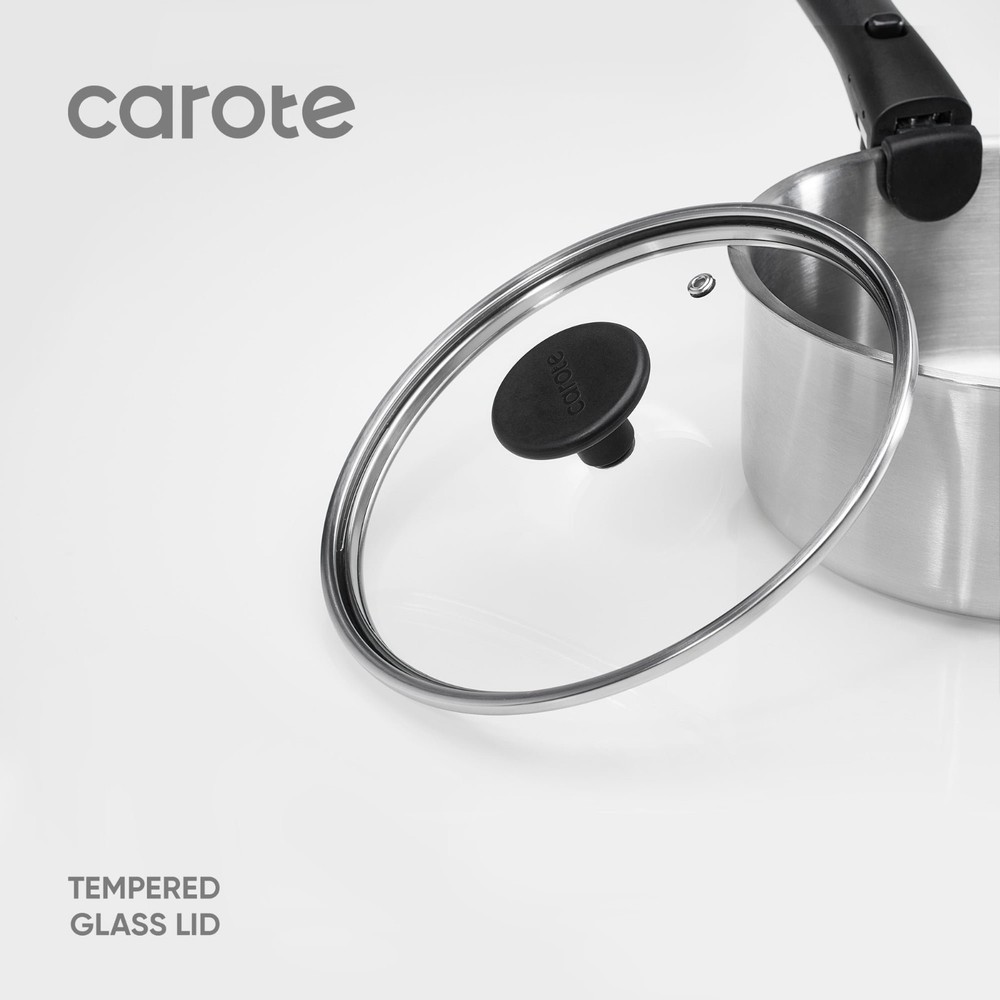 NIB Carote 4Pcs Stackable Saucepan Set Induction Ready Detachable Handle