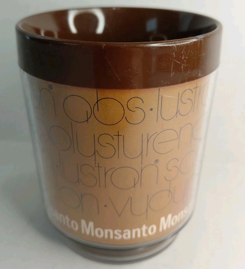 Vintage MONSANTO Thermo Serv Coffee Cups Mugs Conspiracy Fun RARE Tinfoil Hat