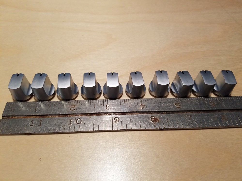 Set of 10 Silver radio Knobs