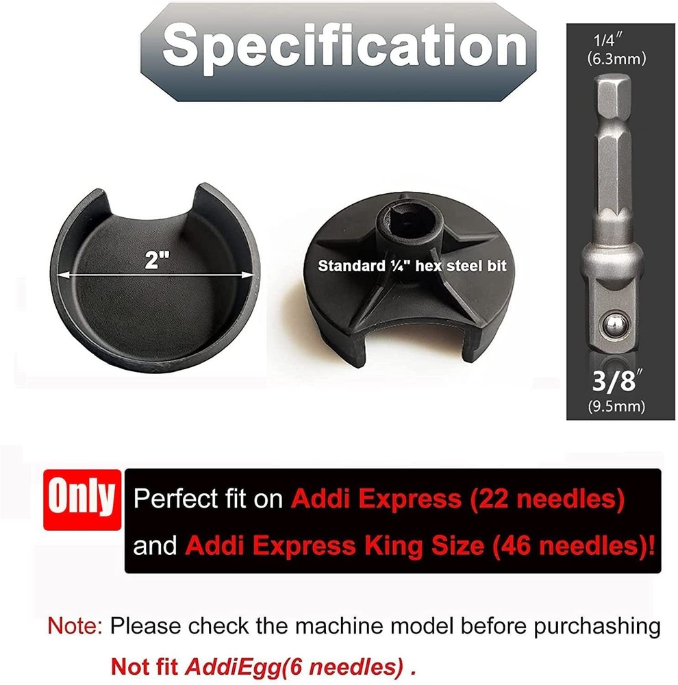 "Knitting Machine Adapter with Hex Bit Power Screwdriver for Quick Knitting"