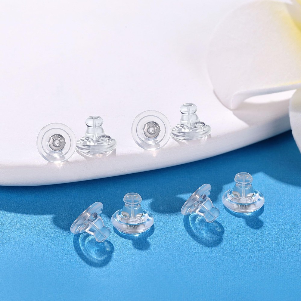 Earring Backs,18K Gold Silicone Earring Backs Replacements for Studs/Droopy
