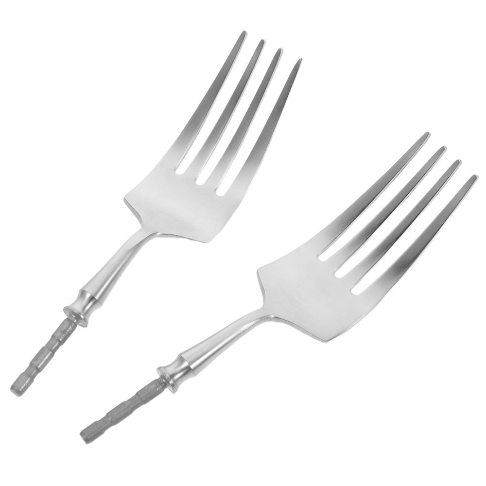 2 Pcs Forks and Spoons Replacement Heads Cutlery Dinner Component