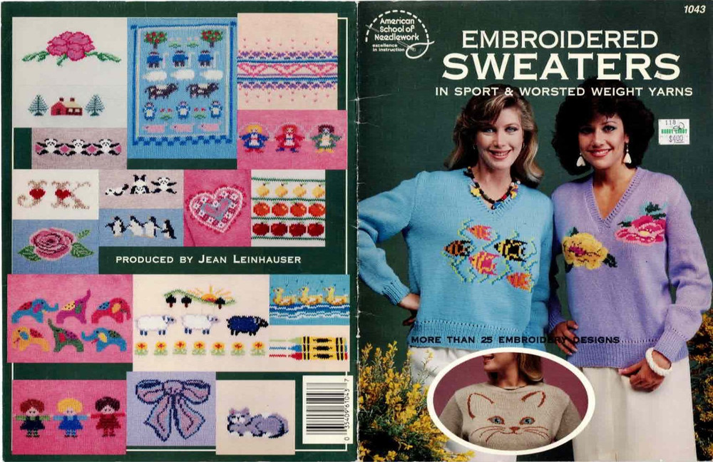 Embroidery Designs for Sweaters Pattern Leaflet 1986 Vintage 25 Patterns