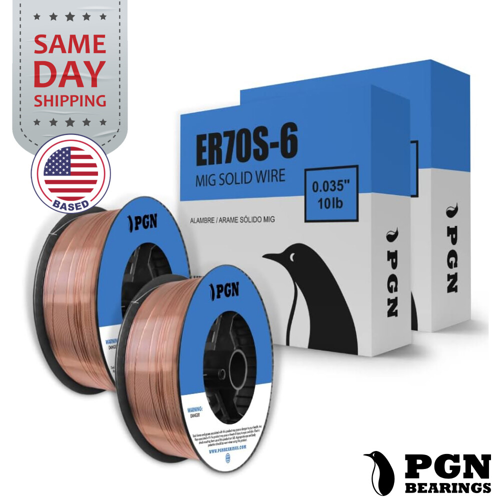 (2 x 10-Lb Spools) ER70S-6 .035" (0.9 mm) Mild Steel MIG Welding Wire