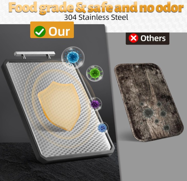 Titanium Cutting Board Double-Sided Titanium Cutting Boards for Kitchen Camping