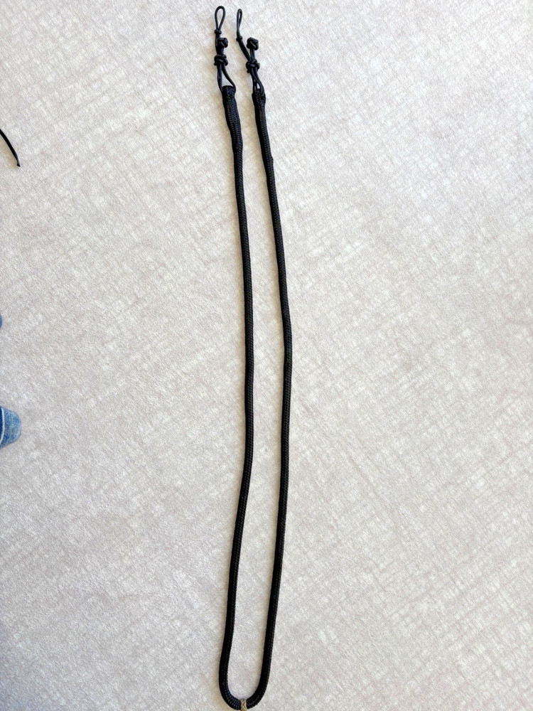 8.5' Poly Loop Rein, Braided Knots and Center Braid Ring, with Leather Sidepull