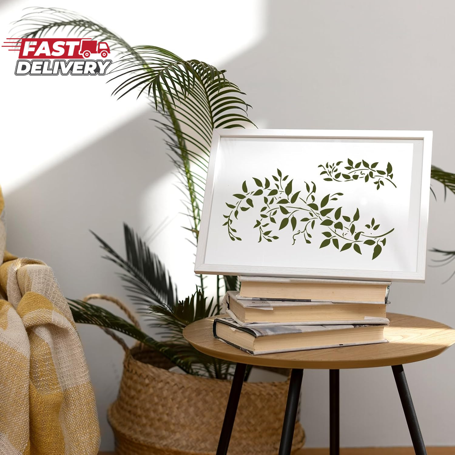 Large Vine Stencils for Painting on Wood Wall A4 Size Reusable Wall Painting Ste