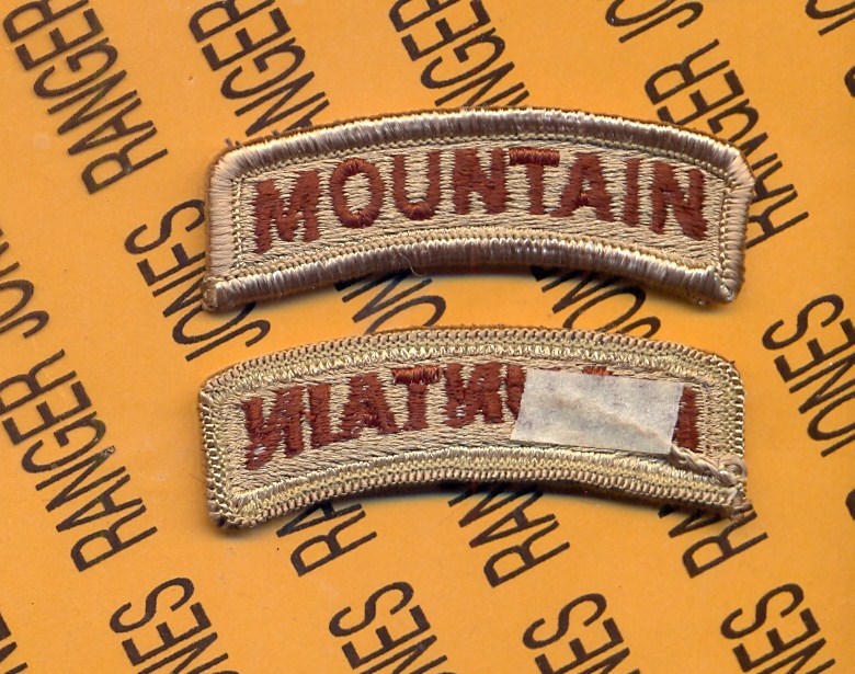 US ARMY MOUNTAIN Desert DCU TAB patch m/e